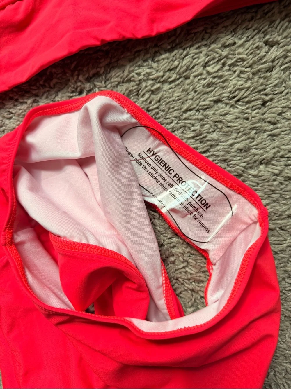 Younique Coral Tie-Shoulder High-Waist Bikini Set